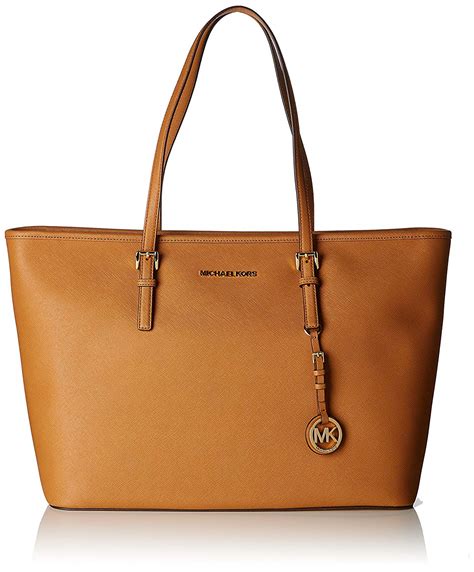 michael kors jet set travel tote medium brown|Michael Kors packable tote.